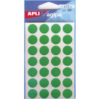 Agipa ronde etiketten in etui diameter 15 mm, groen, 168 stuks, 28 per blad