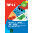 Apli Gekleurde etiketten Ft 105 x 148 mm (b x h), geel, 80 stuks, 4 per blad, etui van 20 blad