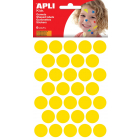 Apli Kids stickers, cirkel diameter 20 mm, blister met 180 stuks, geel