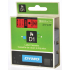 Dymo D1 tape 19 mm, zwart op rood