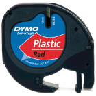 Dymo LetraTAG tape 12 mm, plastic rood