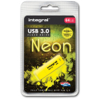 Integral Neon USB 3.0 stick, 64 GB, geel