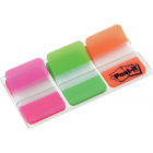 Post-it Index Strong, ft 25,4 x 38 mm, set van 3 kleuren (roze, groen en oranje), 22 tabs per kleur