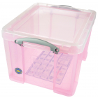 Really Useful Box opbergdoos 35 liter, transparant roze