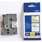 Brother TZe tape voor P-Touch 12 mm, zwart op wit, extra klevend