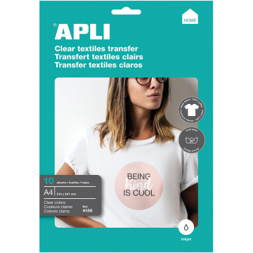 Apli T-shirt Transfer Paper voor licht of wit textiel, pak met 10 vellen