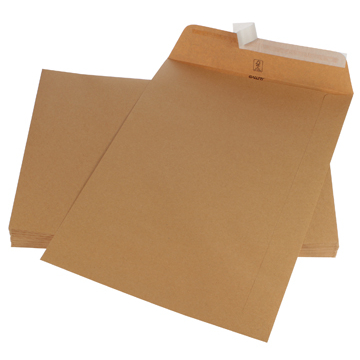 Gallery enveloppen ft 250 x 353 mm, stripsluiting, bruine kraft, doos van 250 stuks