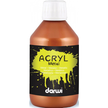 Darwi acrylverf Metal effect, flacon van 250 ml, brons