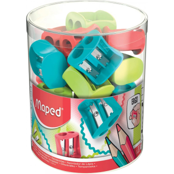 Maped potloodslijper Vivo 2-gaats, display van 30 stuks in geassorteerde kleuren