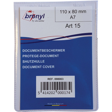Bronyl U-mapje uit transparante PVC van 180 micron, ft A7