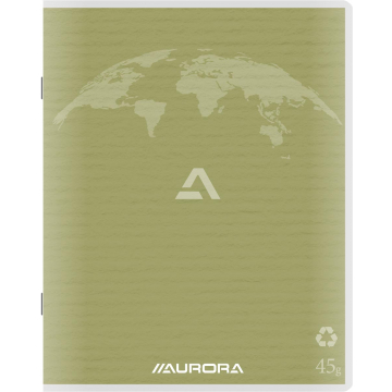 Aurora Writing 45 kladschrift uit gerycleerd papier, 200 bladzijden, gelijnd, mosgroen