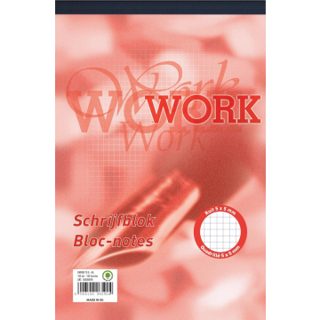 Work schrijfblok, ft A5, 70 g/m², 100 vel, geruit 5 mm