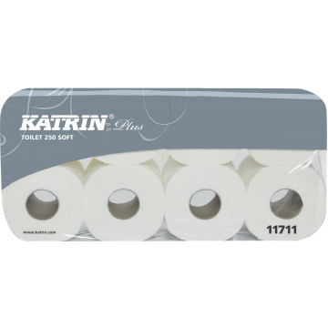 Katrin toiletpapier Soft Plus, 3-laags, 250 vellen, pak van 8 rollen