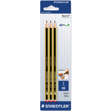 Staedtler grafietpotlood Noris HB, blister van 3 stuks