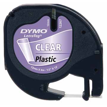 Dymo LetraTAG plastic tape 12 mm, transparant