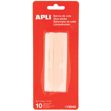 Apli transparante lijmpatronen 7,5 mm, blister met 10 stuks