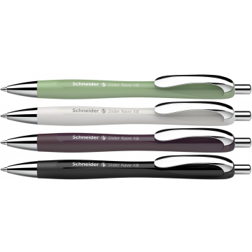 Schneider balpen Slider Rave Trend, extra breed, blauwe inkt, geassorteerde kleuren, doos van 3+1 gratis