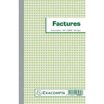 Exacompta facturen, ft 21 x 13,5 cm, dupli, franstalig