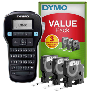 Labelprinter Dymo LabelManager 160 draagbaar qwerty 12mm zwart valuepack