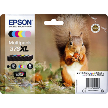 Inktcartridge Epson 378XL T3798 6 kleuren