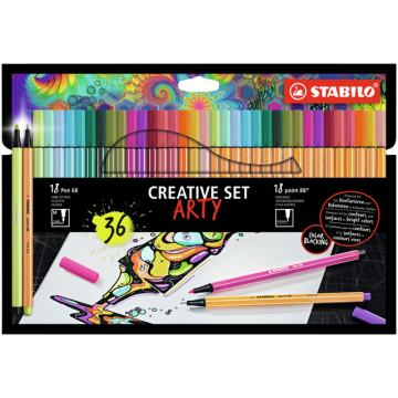 Arty creative Stabilo etui 36 kleuren