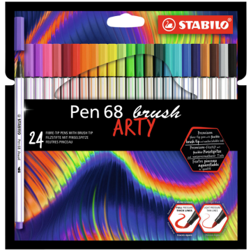 Brushstift STABILO Pen 568 Arty etui ÃÂ  24 kleuren