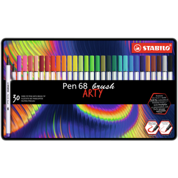 Brushstift STABILO Pen 568/30 Arty assorti blik à 30 stuks