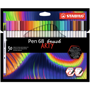Brushstift STABILO Pen 568 Arty etui ÃÂ  30 kleuren