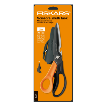 Schaar Fiskars Cuts+More Titanium multifunctioneel zwart