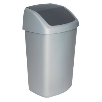 Afvalbak Curver Swing 50 liter zilver