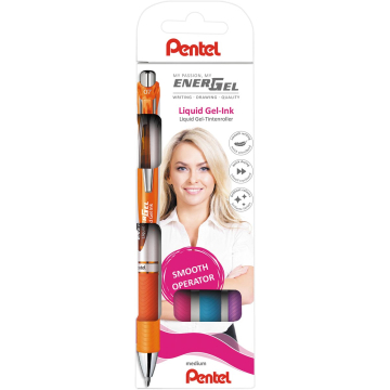 Pentel Roller Energel RT BL77, etui met 4 stuks, assorti