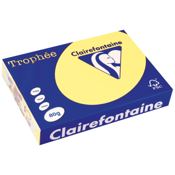 Clairefontaine Trophée gekleurd papier, A4, 80 g, 500 vel, citroengeel