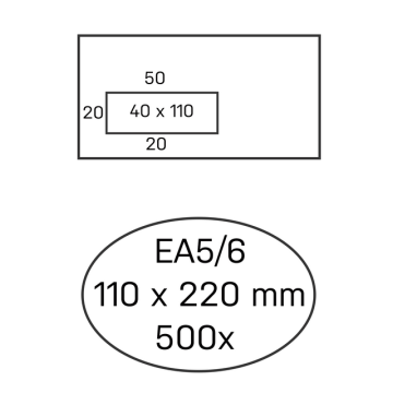 Envelop Hermes EA5/6 110x220mm venster 4x11links zelfkl 500