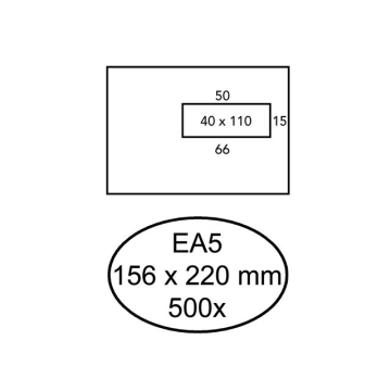 Envelop Hermes EA5 156x220mm venster 4x11 rechts zelfkl 500st