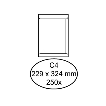 Envelop Hermes akte C4 229x324mm wit 250stuks