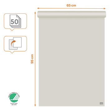 Nobo standaard papierblok voor flipcharts, ft 65 x 95 cm, blok van 50 vel, op rol