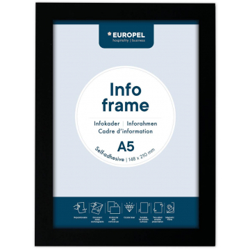 Europel zelfklevend kader ft A5, zwart, pak van 2 stuks