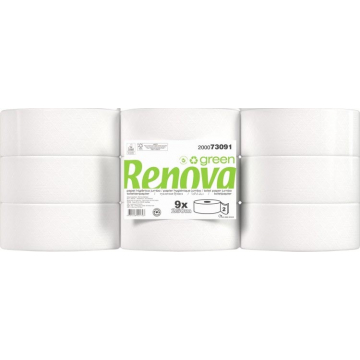 Renova Green toiletpapier Jumbo, 2-laags, 250 meter, pak van 9 rollen