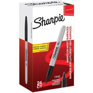 Sharpie permanente marker fijn, value pack van 24 stuks (20 + 4 gratis), zwart