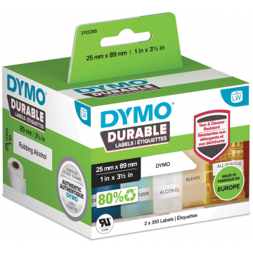 Dymo duurzame etiketten LabelWriter ft 25 x 89 mm, 2 x 350 etiketten