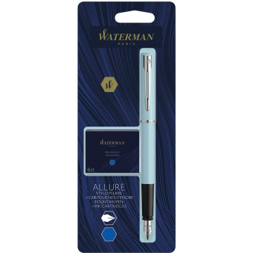 Waterman vulpen Allure Pastel fijne punt, inclusief 6 inktpatronen, op blister