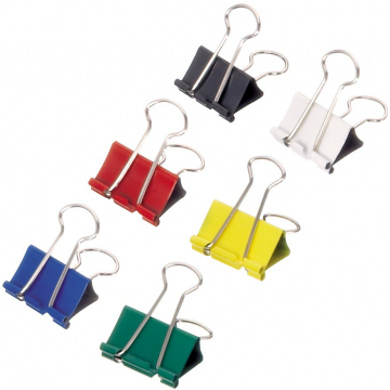 Maul Foldbackclip Mauly 215, 19mm, geassorteerde kleuren, blister van 12 stuks