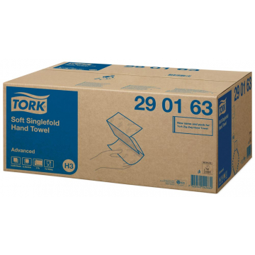 Tork papieren handdoeken Advanced, 2-laags, 250 vellen, systeem H3, wit, pak van 15 stuks