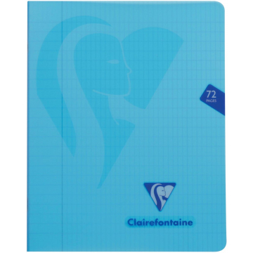 Clairefontaine schrift mimesys voor ft A5, 72 bladzijden, kaft in PP, geruit 4 x 8, geassorteerde kleuren