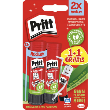 Pritt plakstift 22 g, blister van 1 + 1 gratis
