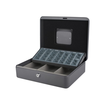 Geldkist Pavo met muntsorteerbak 300x240x90mm grijs