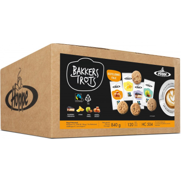 Hoppe koekjes Bakkers Trots Fairtrade, doos van 120 stuks