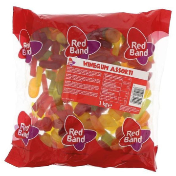 Red Band winegum, zak van 1 kg, assortiment