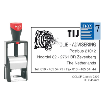 Tekststempel Colop 2300 personaliseerbaar 7regels 44x29mm
