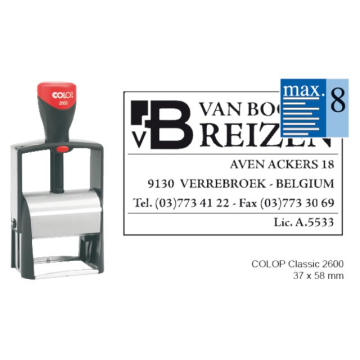 Tekststempel Colop 2600 personaliseerbaar 8regels 58x37mm
